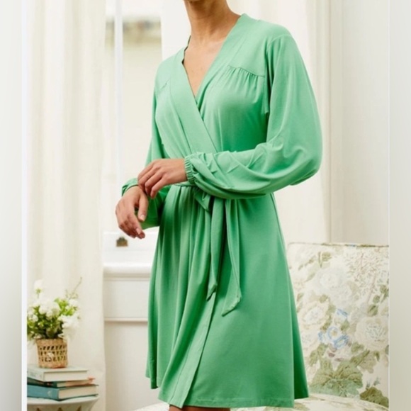 LAKE Pajamas DreamKnit robe in blush PRISTINE